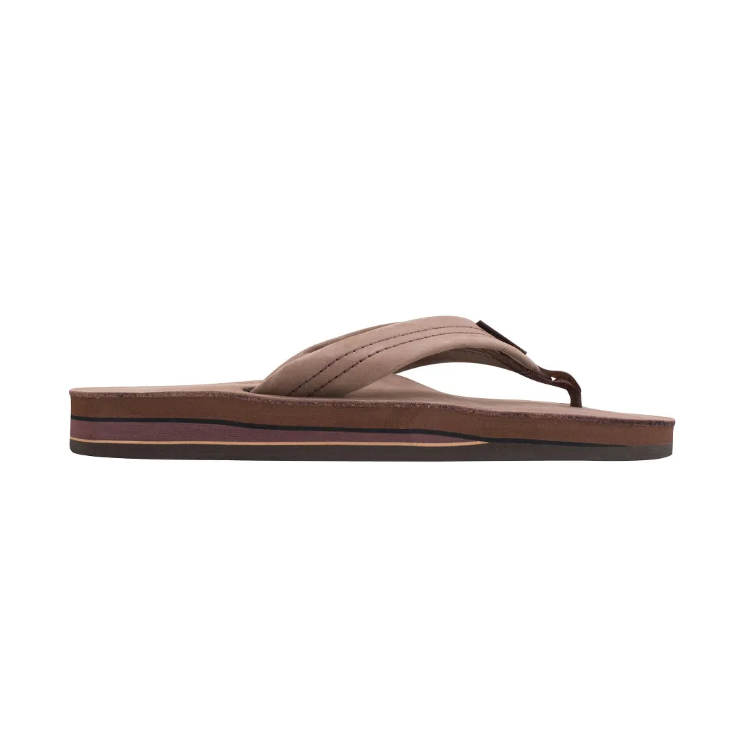 Rainbow Sandal Women's Arch Support Premier Leather Double Layer Expresso Flip Flops