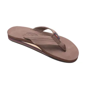 Rainbow Sandal Women's Arch Support Premier Leather Double Layer Expresso Flip Flops