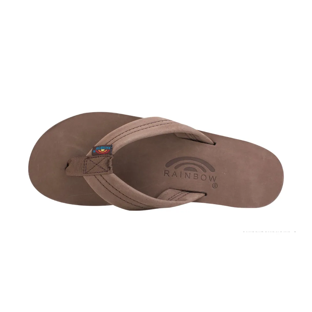Rainbow Sandal Women's Arch Support Premier Leather Double Layer Expresso Flip Flops