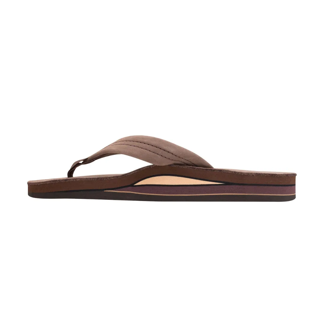 Rainbow Sandal Women's Arch Support Premier Leather Double Layer Expresso Flip Flops