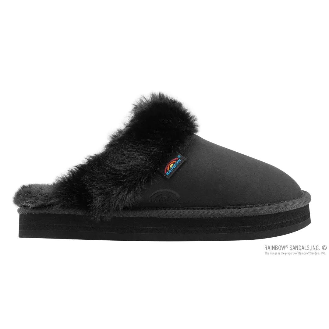Rainbow Sandals Women's Sunset Snugs Premier Leather Black Slipper