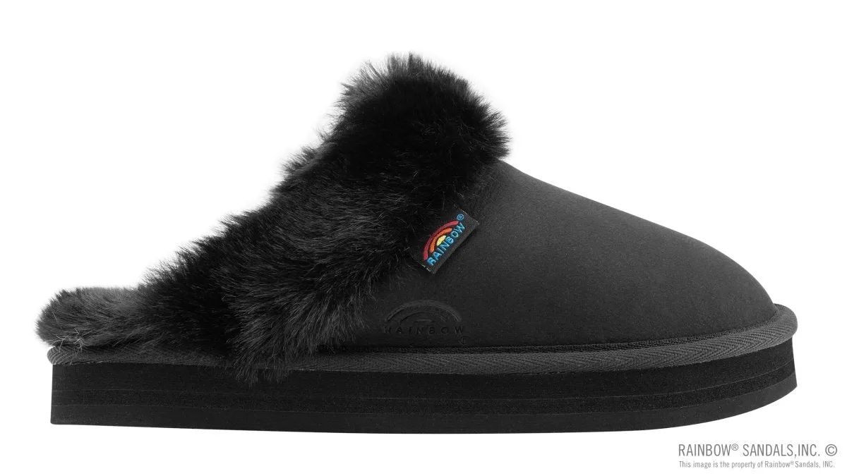 Rainbow Sandals Women's Sunset Snugs Premier Leather Black Slipper
