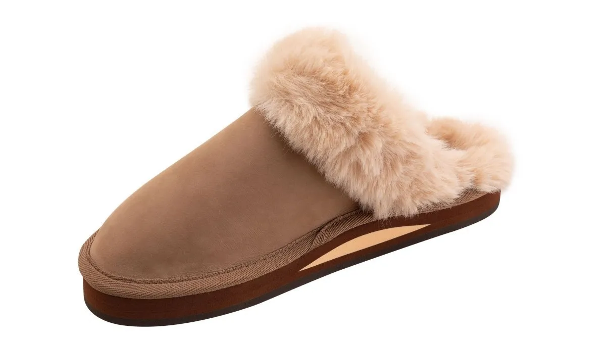 Rainbow Sandals Women's Sunset Snugs Premier Leather Dark Brown Slipper