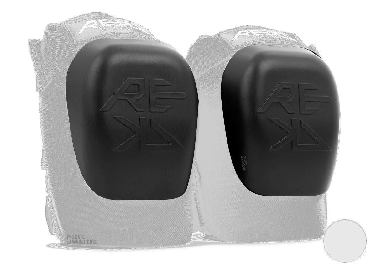 REKD Patrol Skateboard Knee Pads - Replacement Caps - Black/White