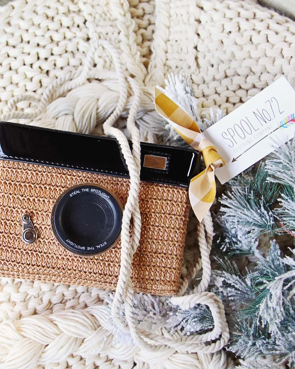 Retro Camera Tote in Black
