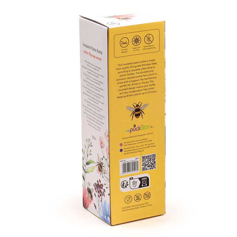 Reusable Insulated Flip Top Drinks Bottle 500ml - Nectar Meadows