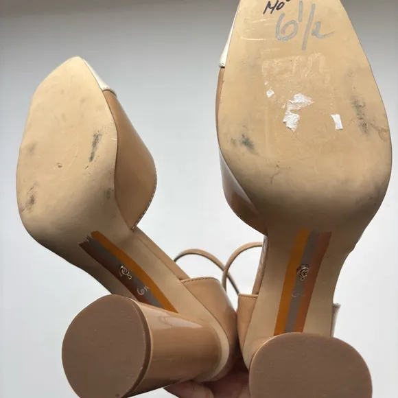 SAM EDELMAN CRISTINE Tan &amp; Cream Pump Sz 6.5