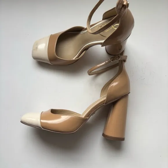 SAM EDELMAN CRISTINE Tan &amp; Cream Pump Sz 6.5