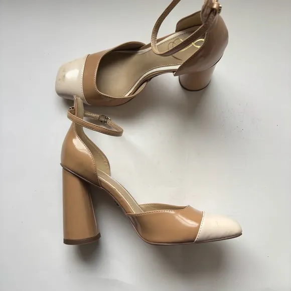 SAM EDELMAN CRISTINE Tan &amp; Cream Pump Sz 6.5