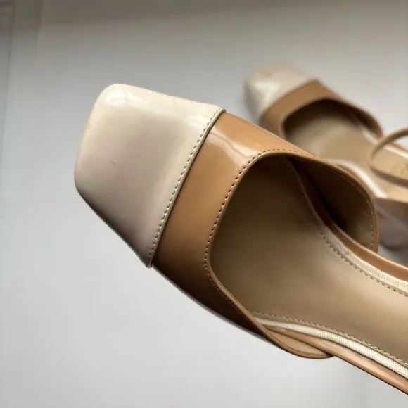 SAM EDELMAN CRISTINE Tan &amp; Cream Pump Sz 6.5