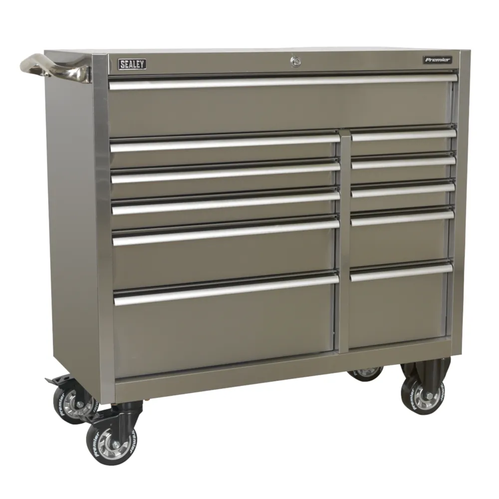 Sealey 11 Drawer Heavy-Duty Rollcab 1055mm - Stainless Steel - C