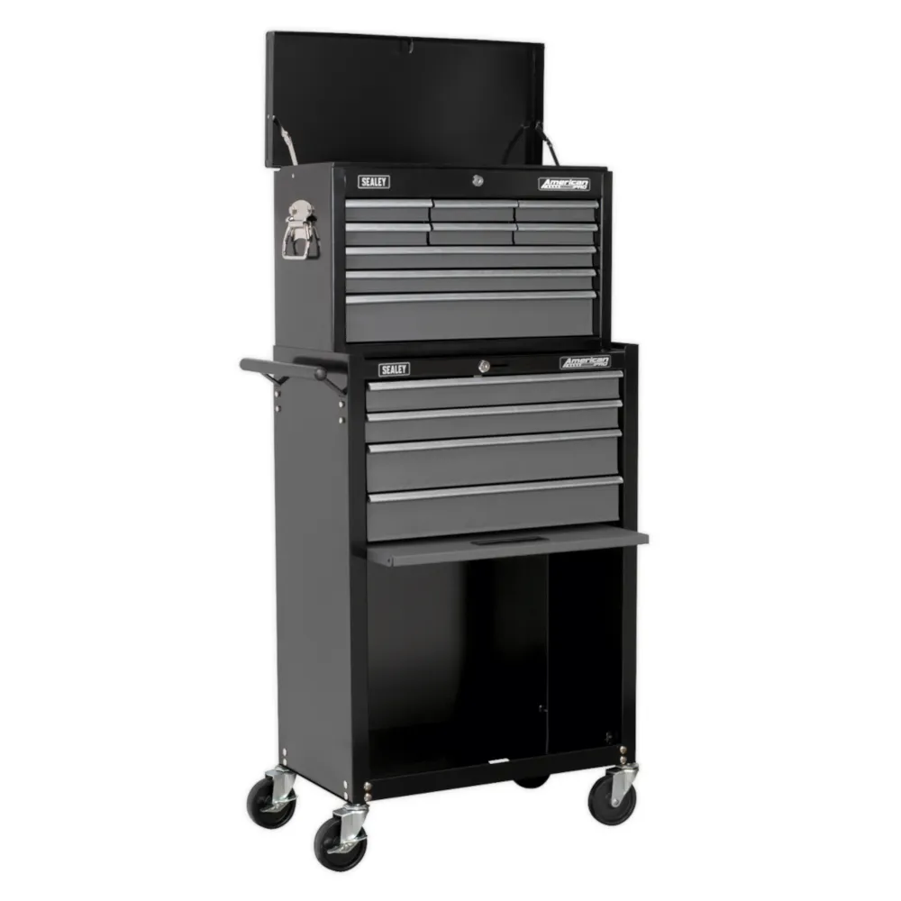 Sealey 13 Drawer Topchest & Rollcab Combination - Black/Grey - A