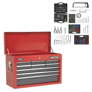 Sealey 9 Drawer Topchest with 205pc Tool Kit - Red/Grey - B