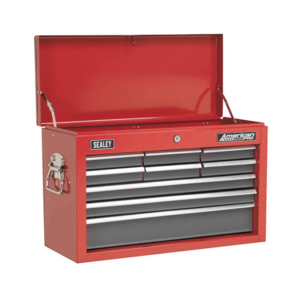 Sealey 9 Drawer Topchest with 205pc Tool Kit - Red/Grey - B