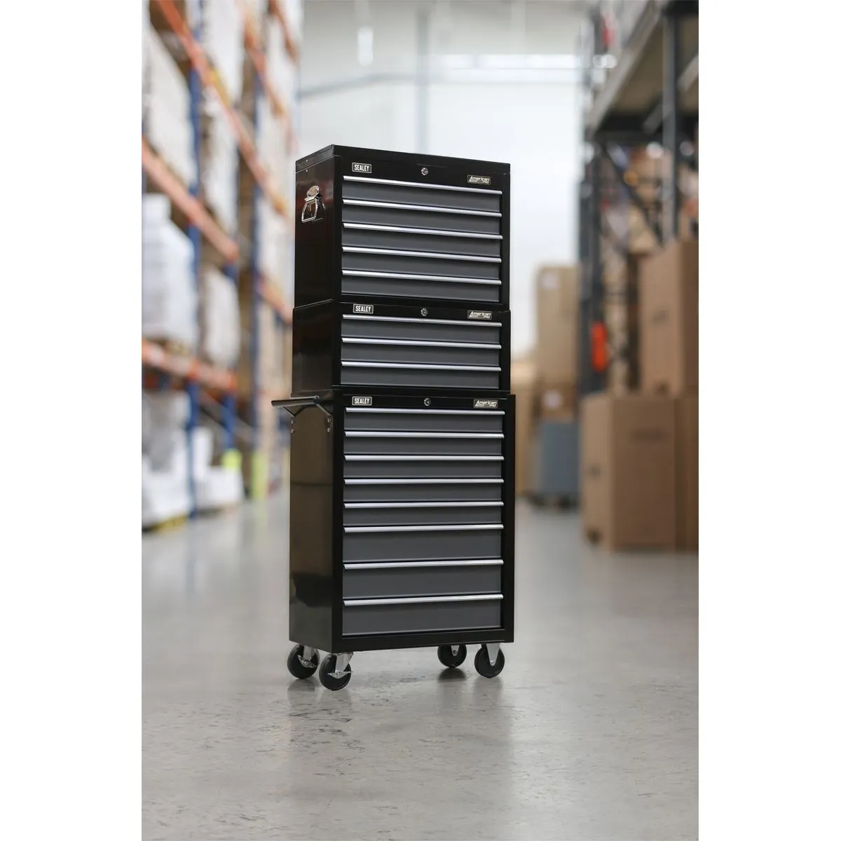 Sealey American Pro Tool Chest Combination 16 Drawer with Ball-Bearing Slides - Black/Grey