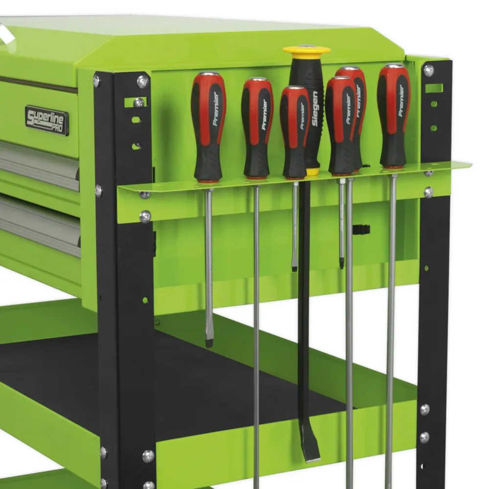 Sealey Heavy-Duty 2 Drawer Mobile Tool & Parts Trolley - Green - B