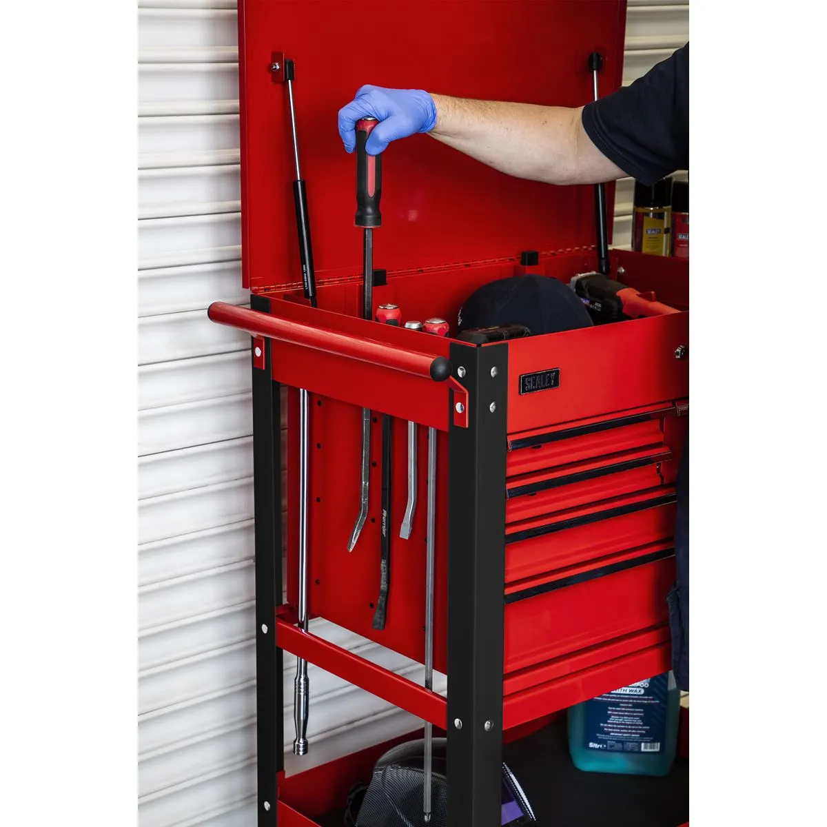 Sealey Superline Pro Heavy-Duty Mobile Tool & Parts Trolley with 5 Drawers & Lockable Top