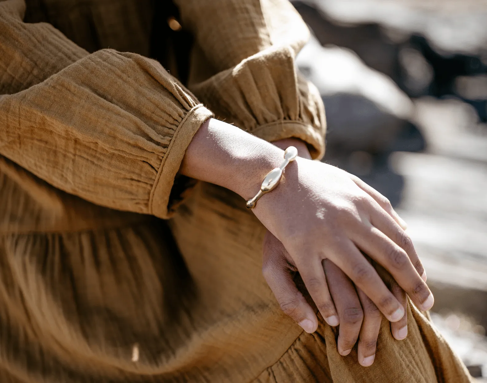 Seaweed Bracelet in Polished Brass