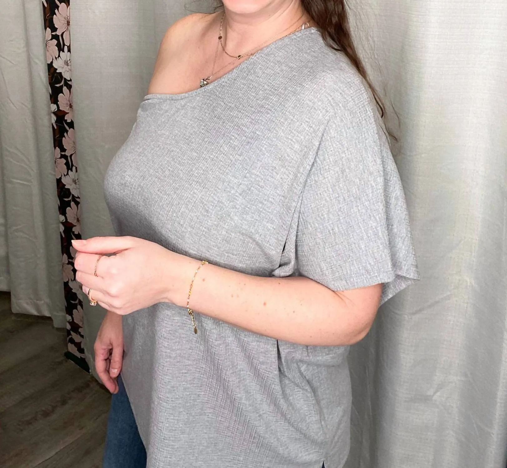 Sideways Top In Grey