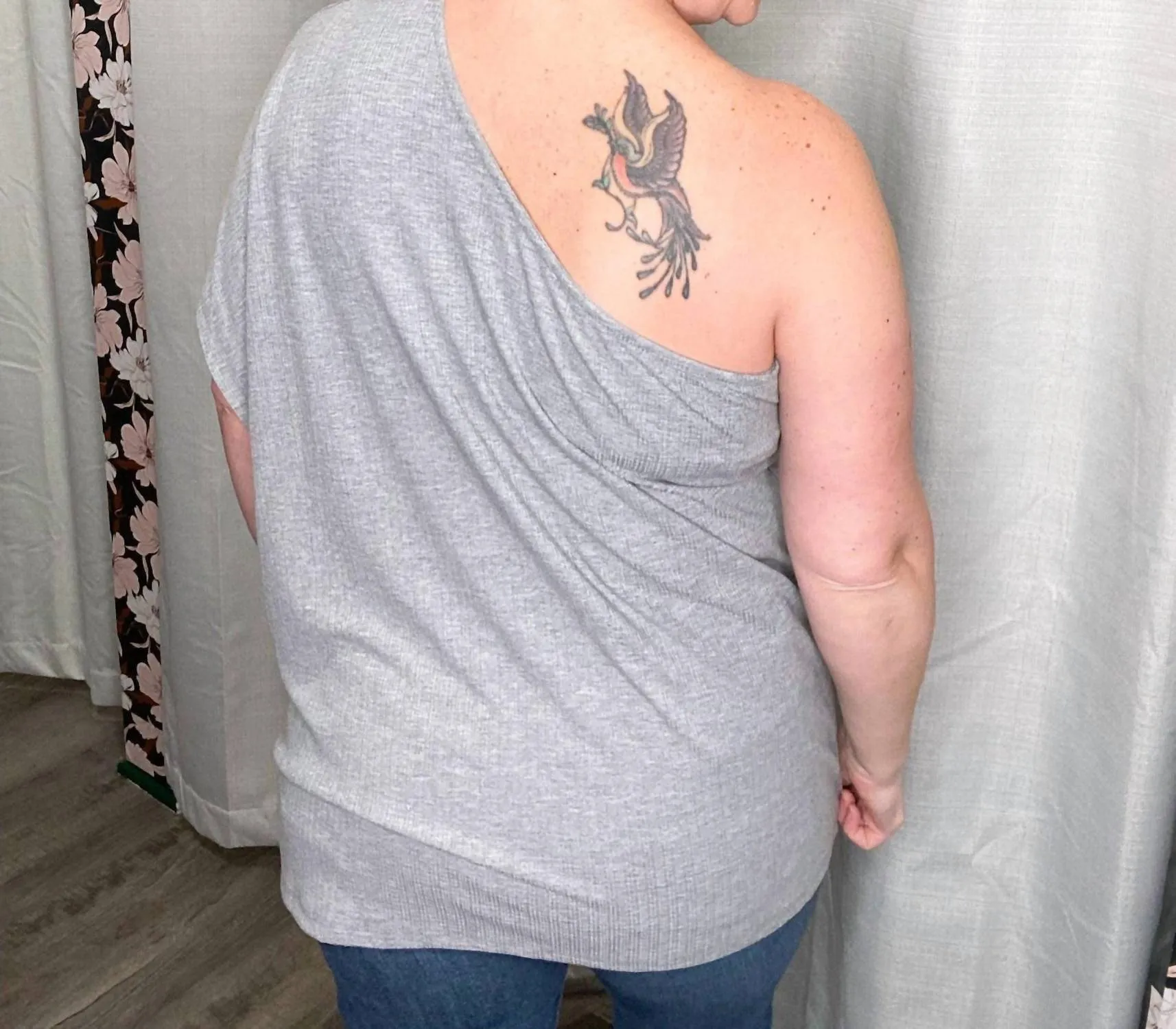 Sideways Top In Grey