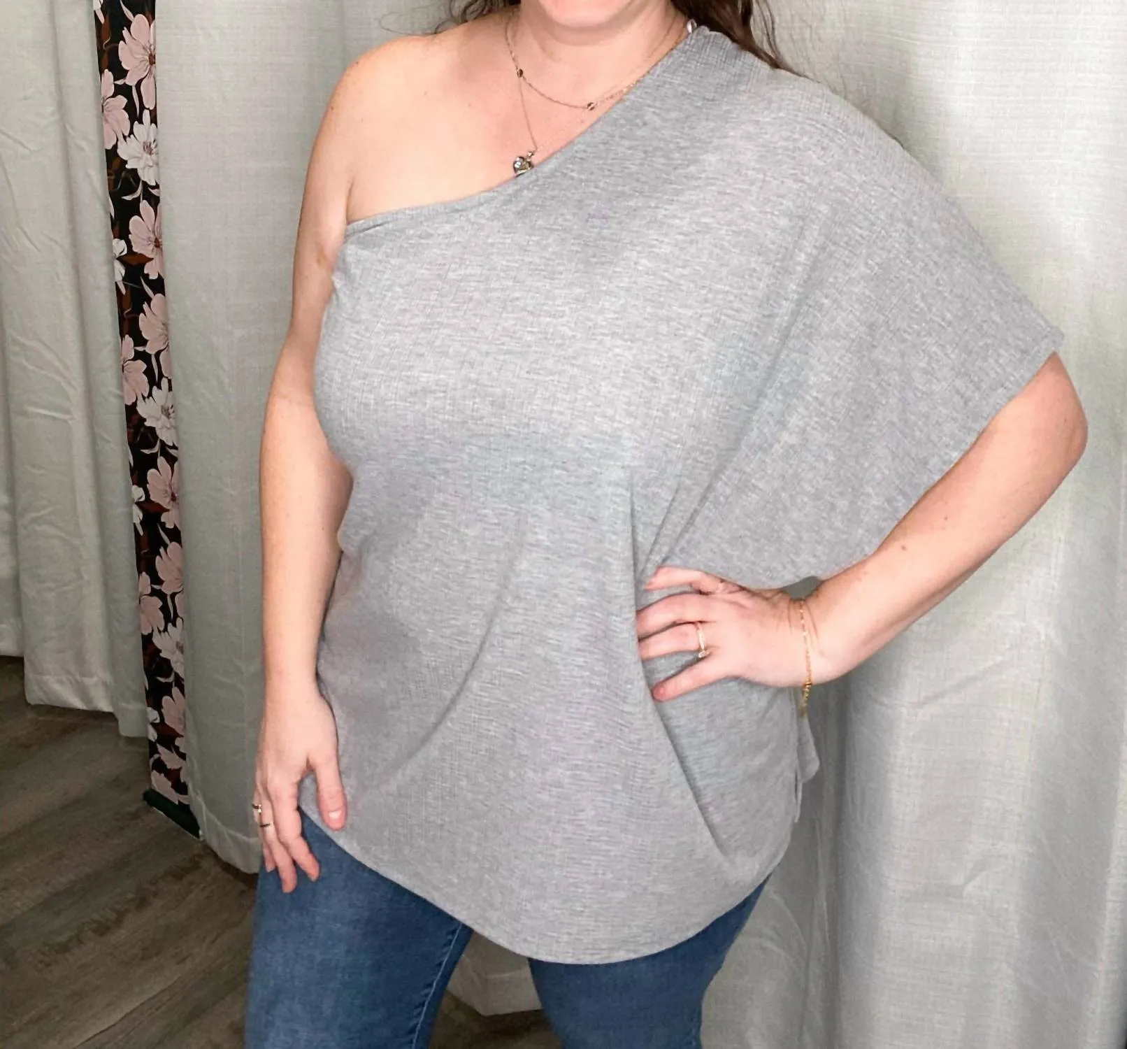Sideways Top In Grey