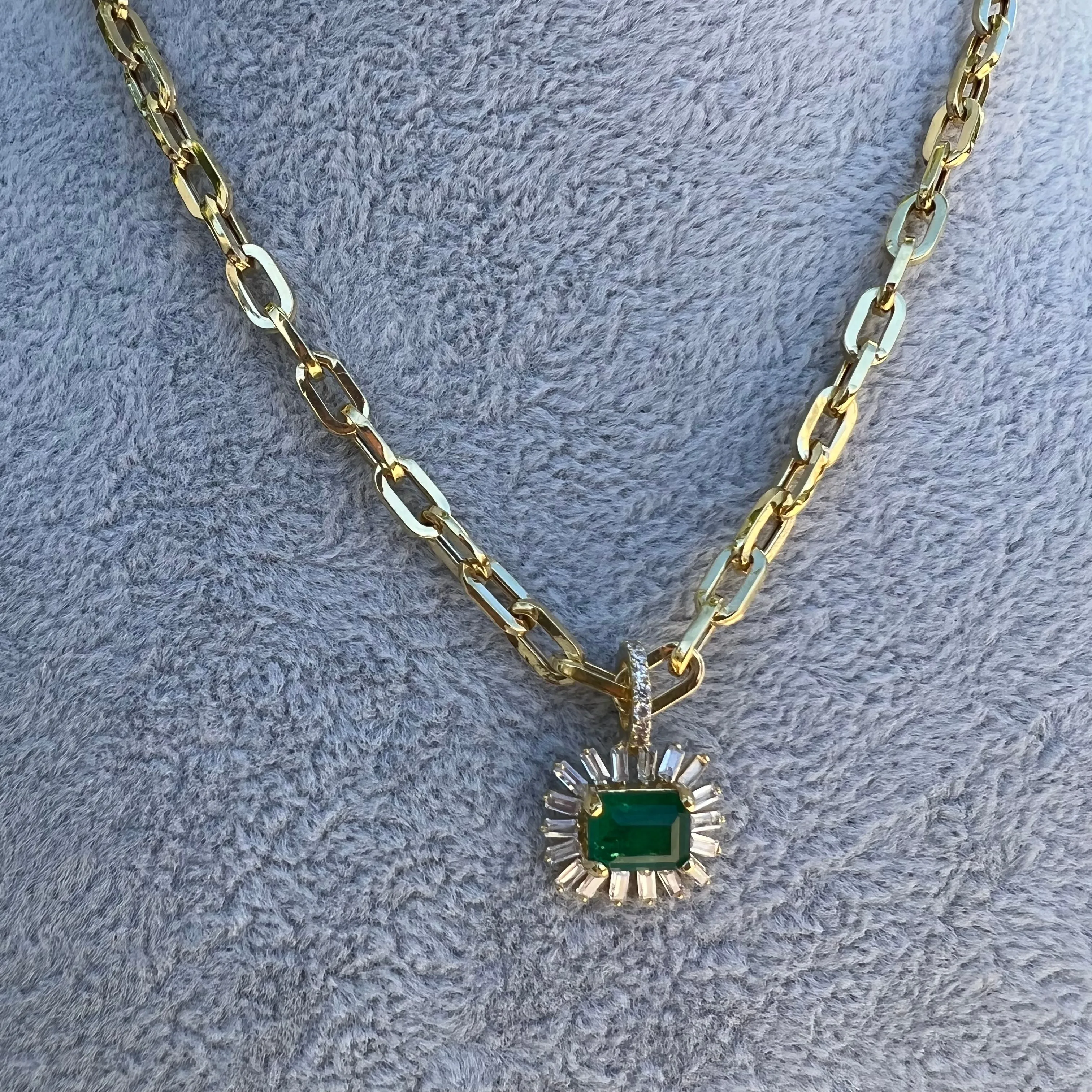 Silver gold plated “Soleil” paperclip chain necklace