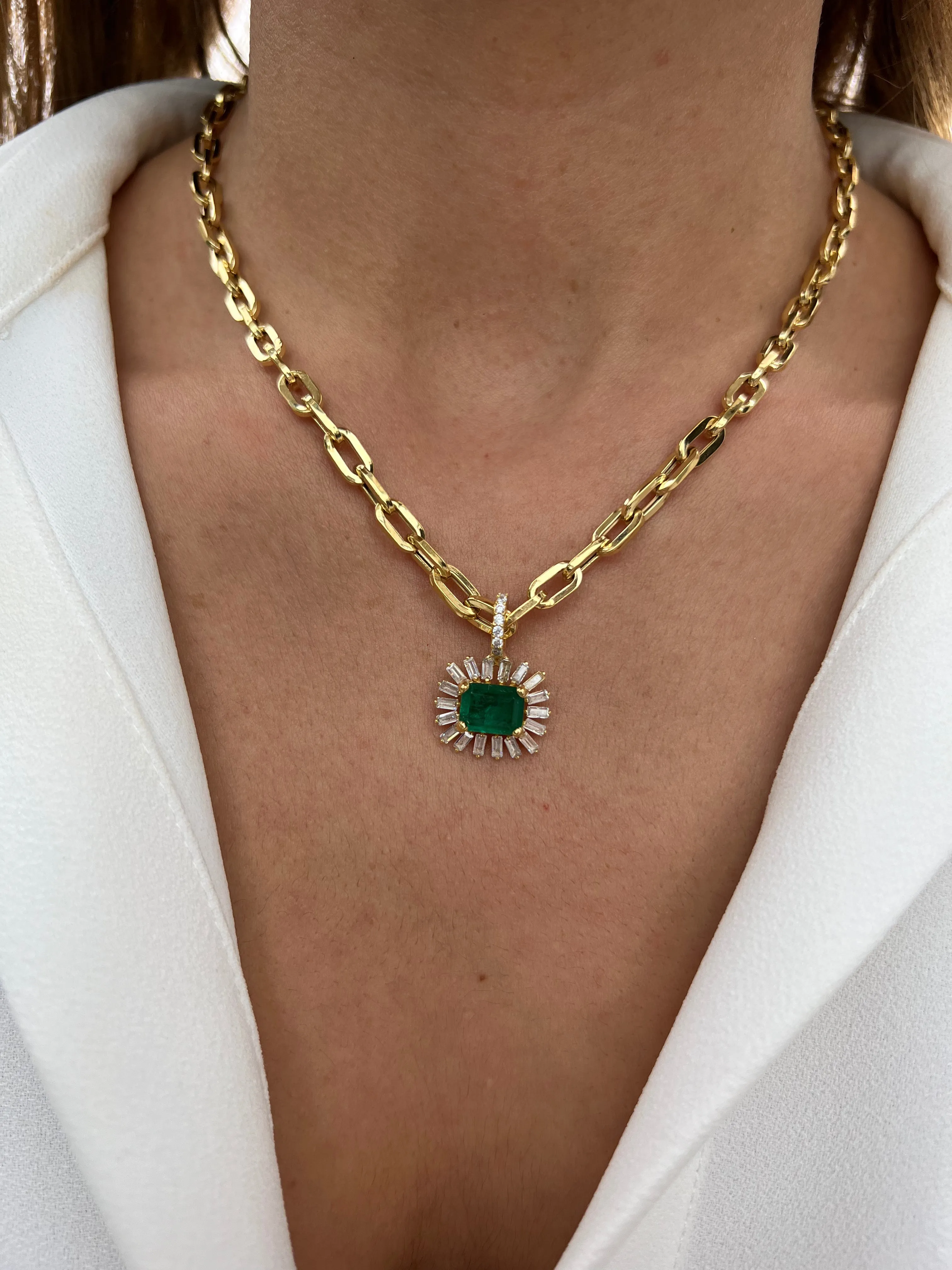 Silver gold plated “Soleil” paperclip chain necklace