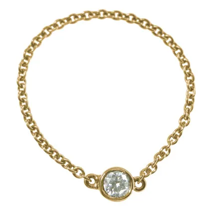 Solitaire Diamond Chain Ring
