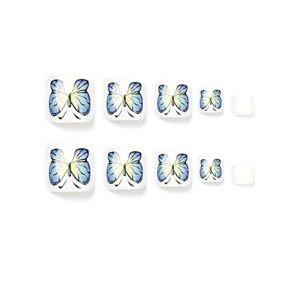 Square Toe Blue Butterfly