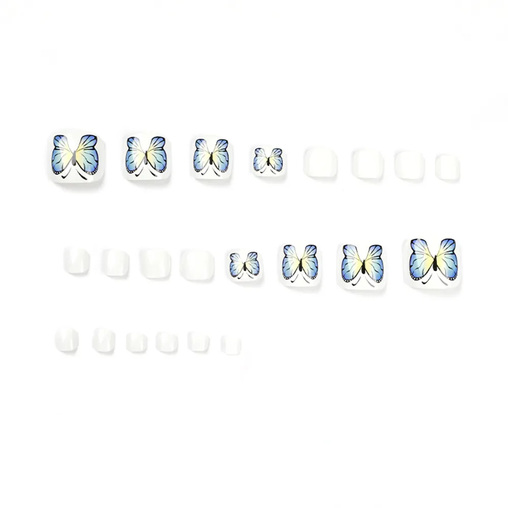 Square Toe Blue Butterfly