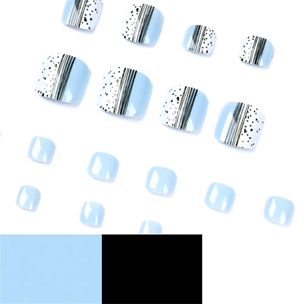 Square Toe Sky Blue and White Dot pattern