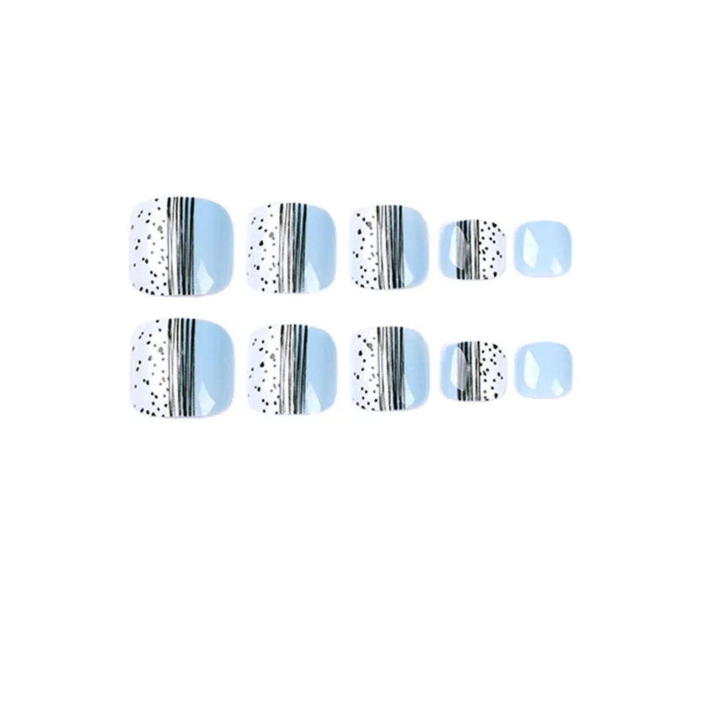 Square Toe Sky Blue and White Dot pattern