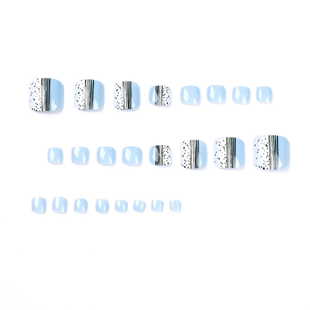 Square Toe Sky Blue and White Dot pattern