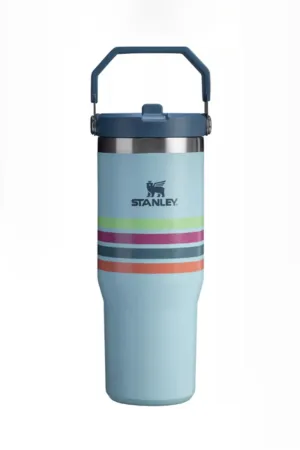 Stanley 30 oz The Varsity IceFlow Flip Straw Tumbler in Seafoam Stripe | 10-09993-359