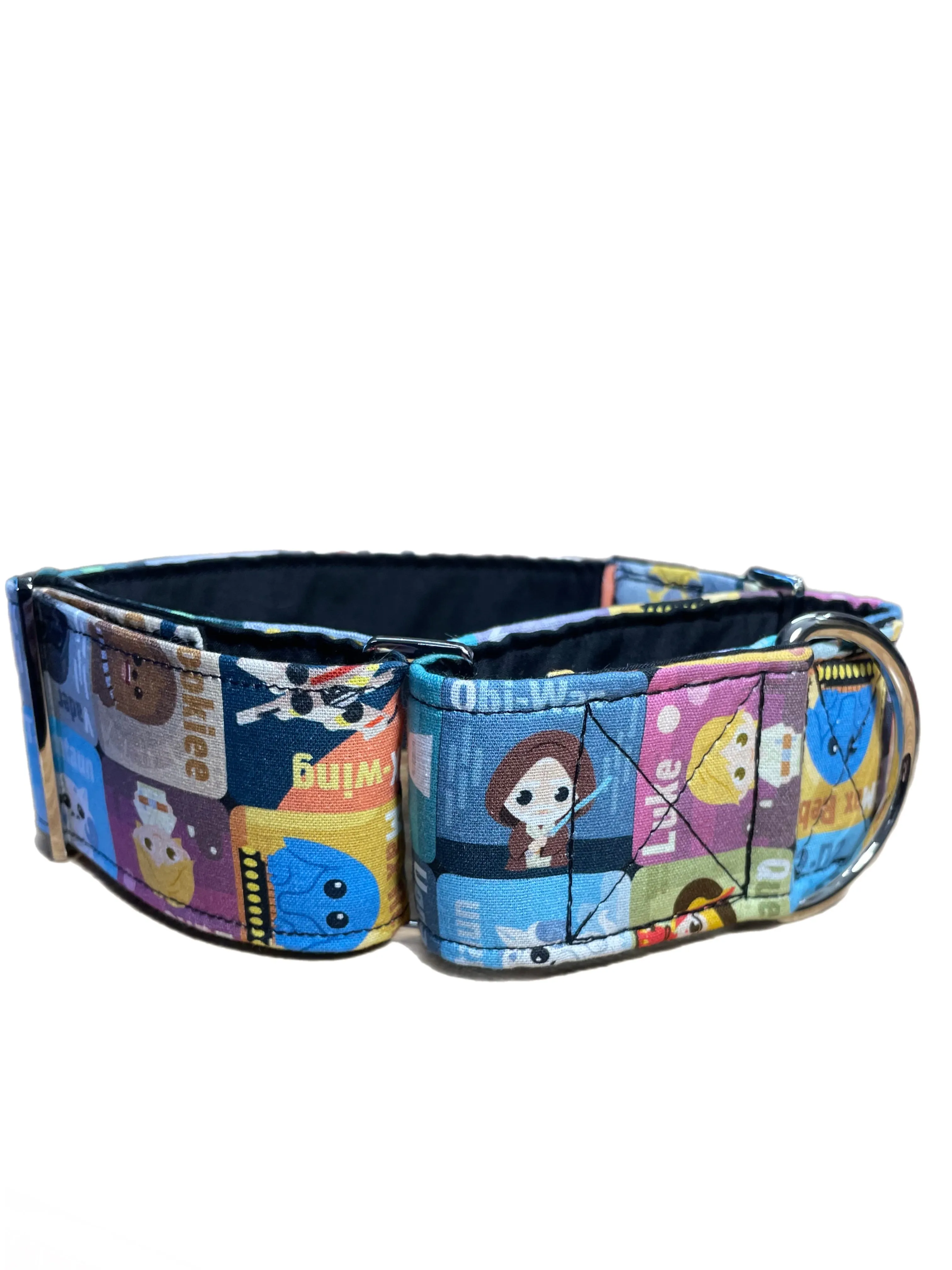 Star Wars greyhound Martingale collar cotton fabric covered 50mm width soft