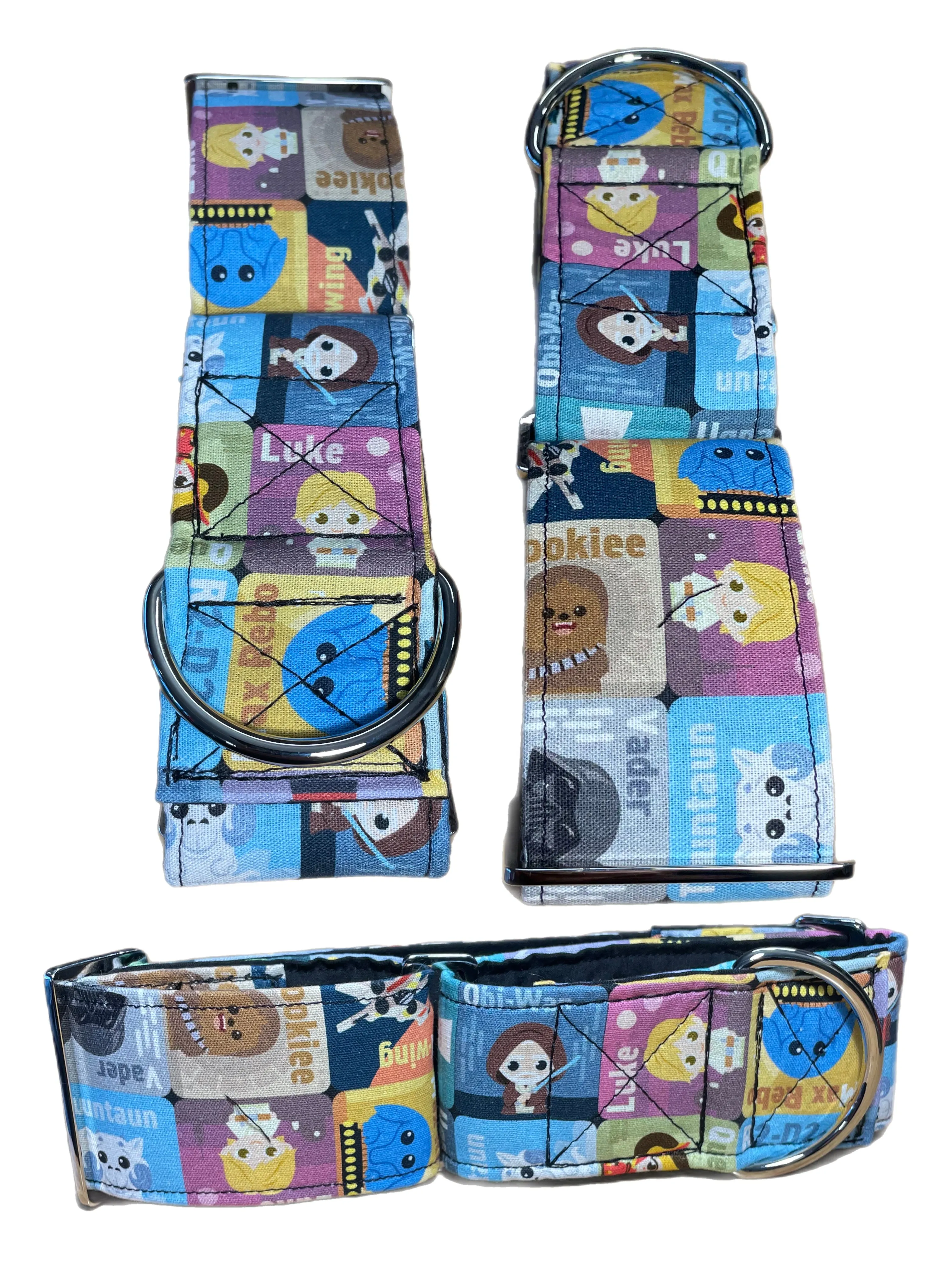 Star Wars greyhound Martingale collar cotton fabric covered 50mm width soft
