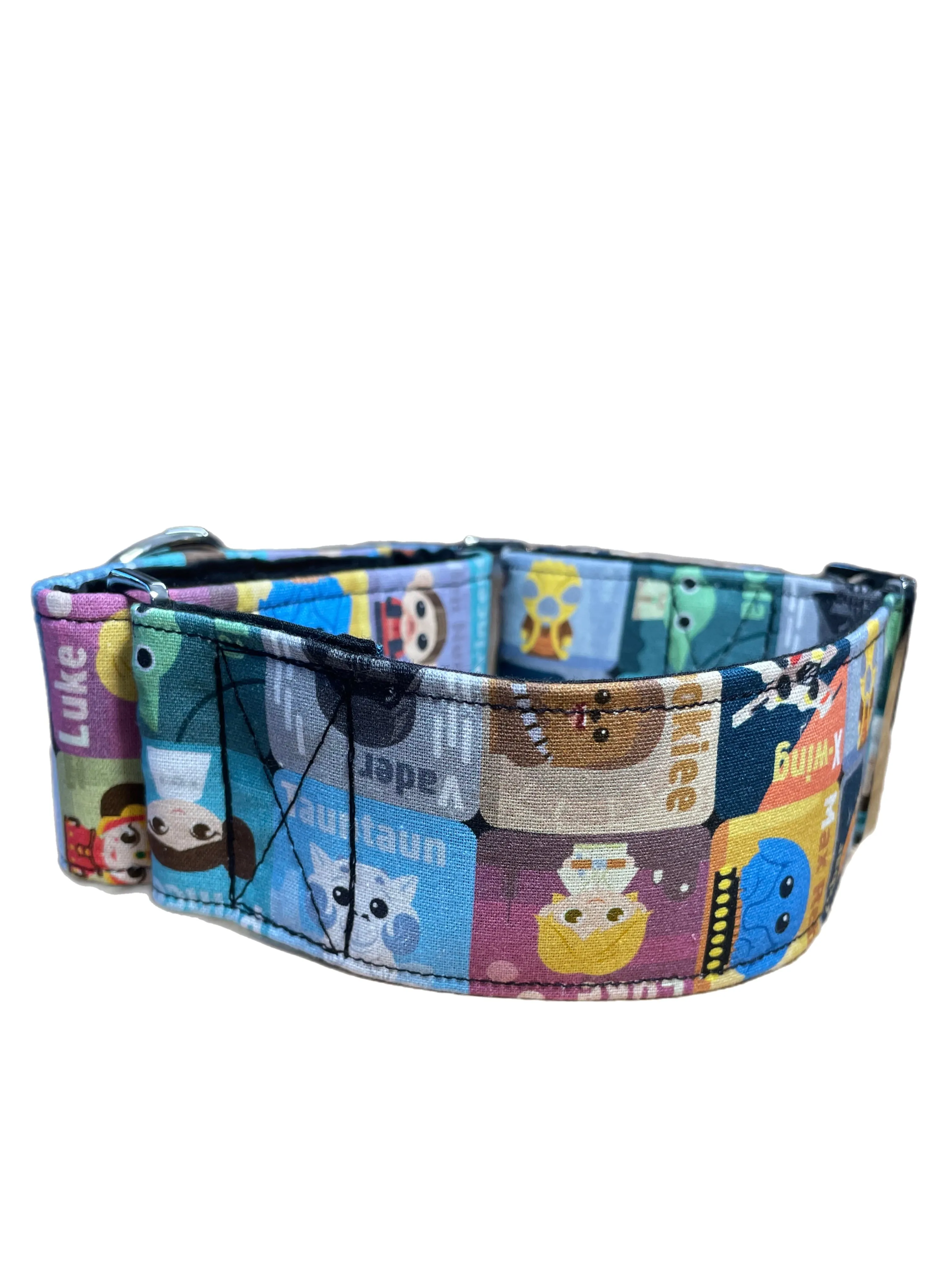 Star Wars greyhound Martingale collar cotton fabric covered 50mm width soft