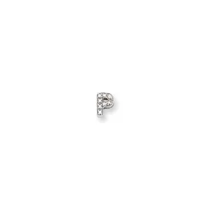 Sterling Silver Polished CZ Initial P Slide