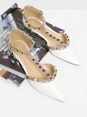 T-strap Studded Ballet Flats