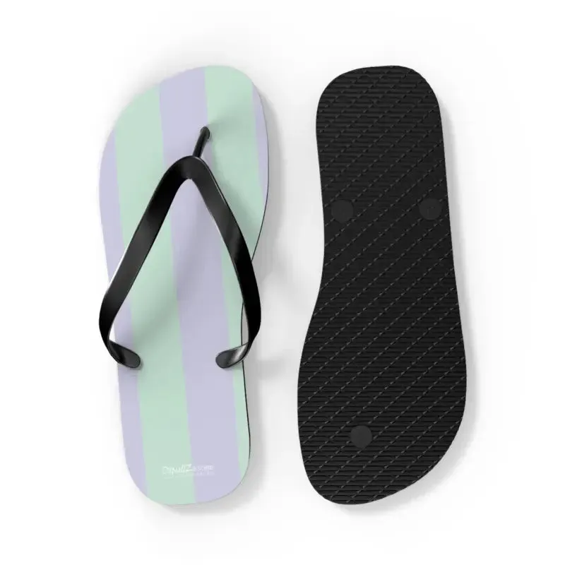 Teal Striped Eva Sole Flip Flops in Summer Style