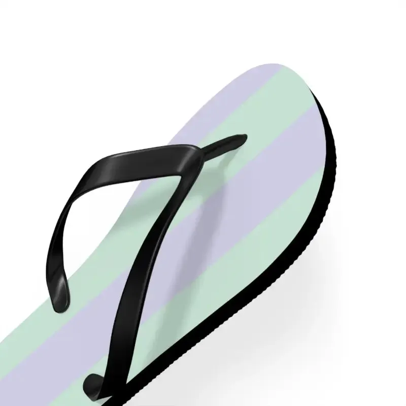 Teal Striped Eva Sole Flip Flops in Summer Style