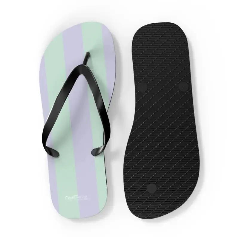 Teal Striped Eva Sole Flip Flops in Summer Style