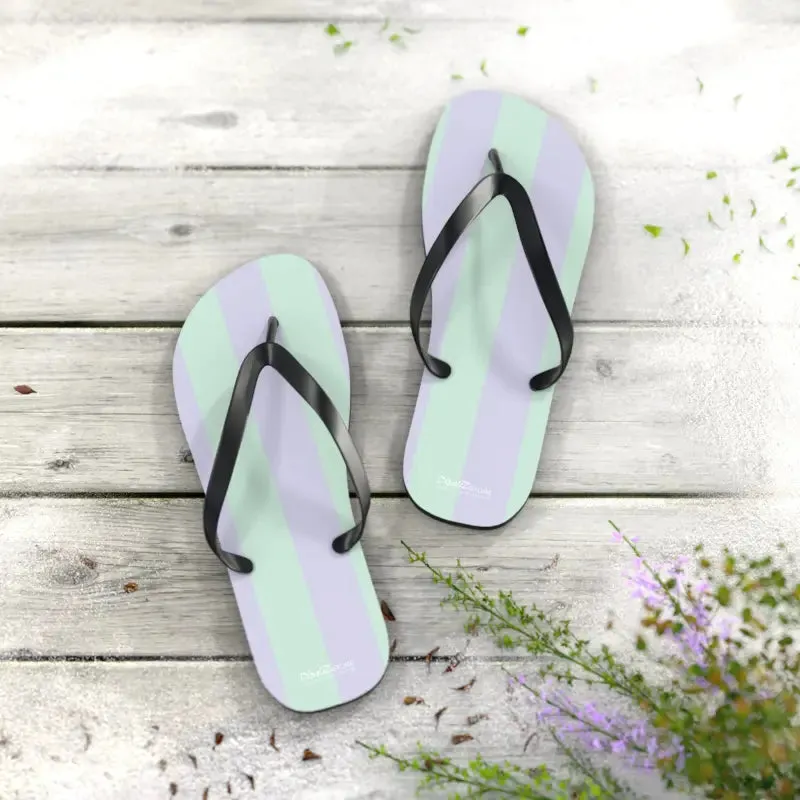 Teal Striped Eva Sole Flip Flops in Summer Style