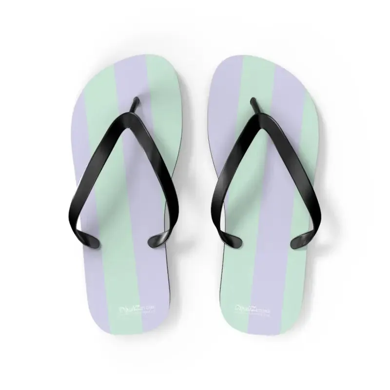 Teal Striped Eva Sole Flip Flops in Summer Style