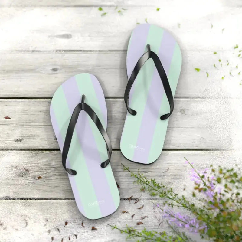 Teal Striped Eva Sole Flip Flops in Summer Style