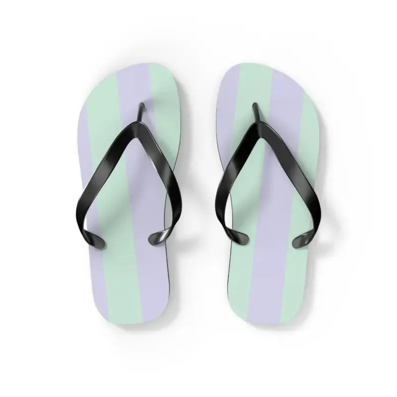 Teal Striped Eva Sole Flip Flops in Summer Style