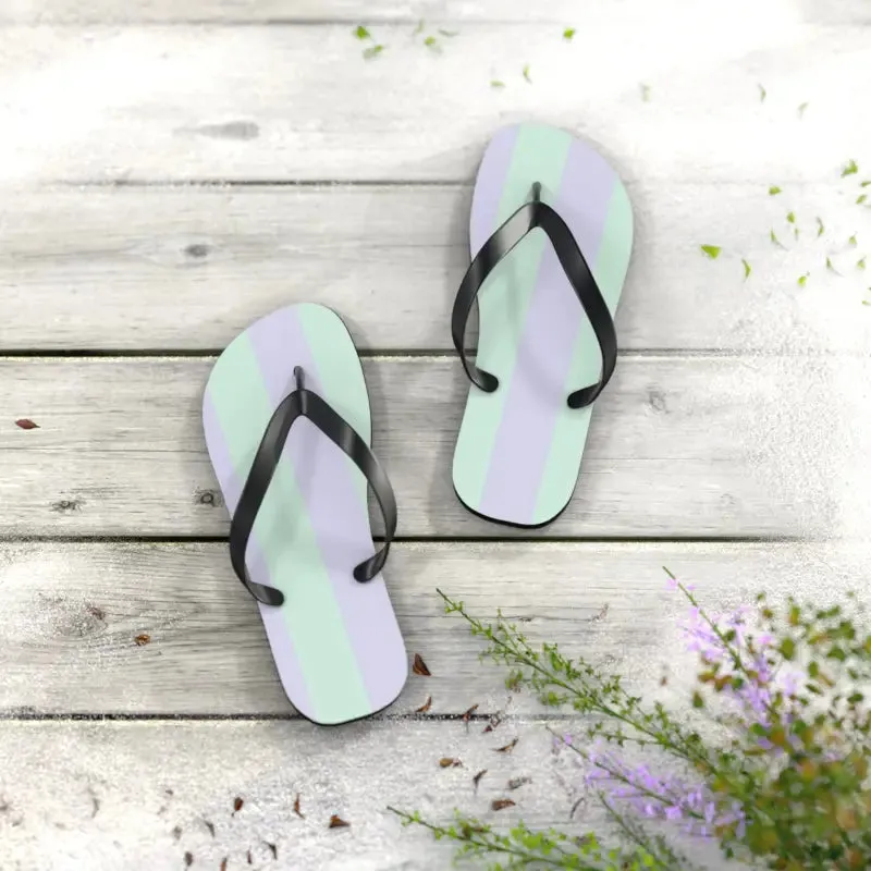 Teal Striped Eva Sole Flip Flops in Summer Style