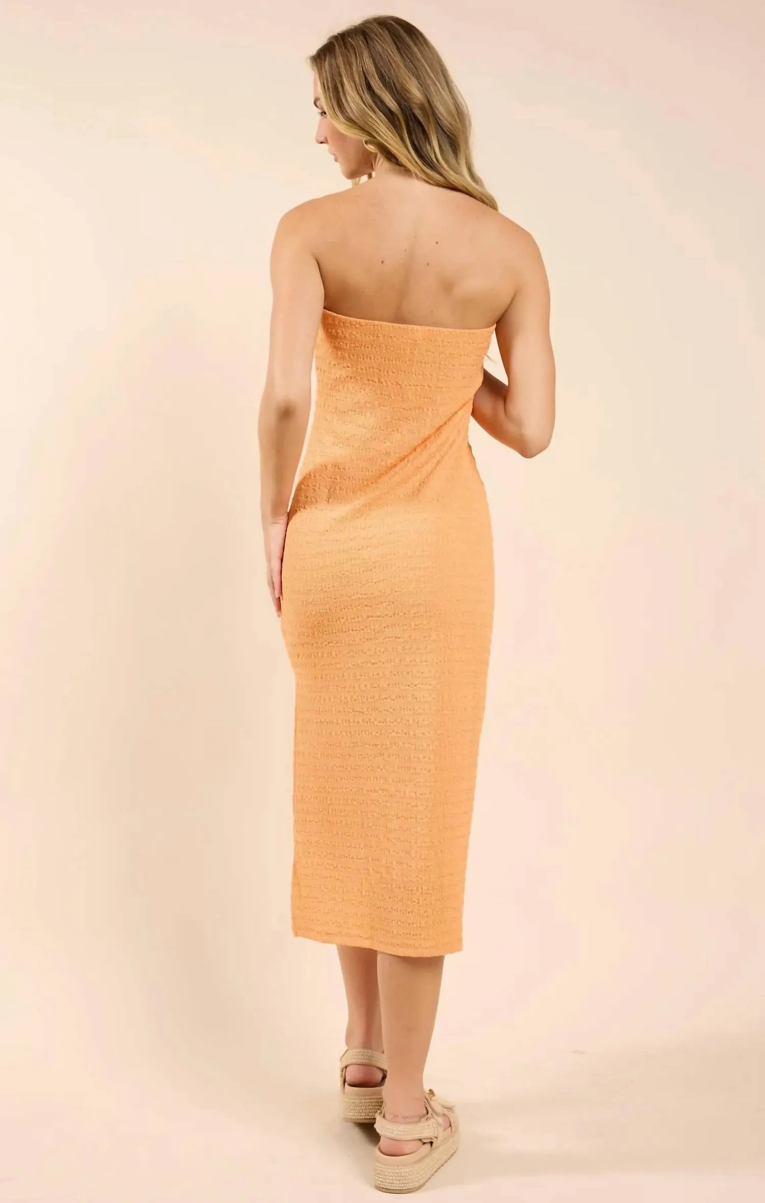 Textured Tube Dress In Howdy Honey
