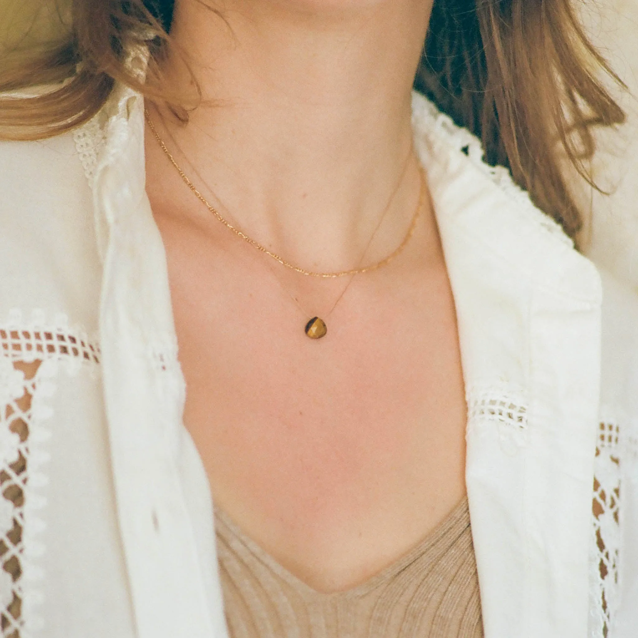 Tiger's Eye Fine Cord Necklace