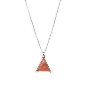 Tiny Woven Wishbone Brown Copper & Silver Necklace